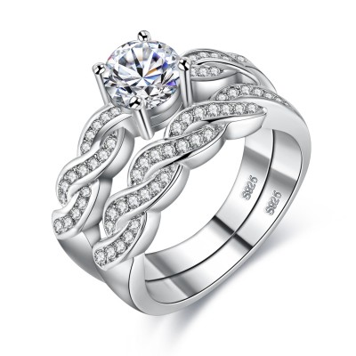 S925 Silver Lucky Love Engagement Wedding Ring