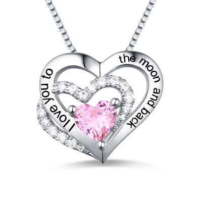 I Love You To The Moon And Back Heart Necklace