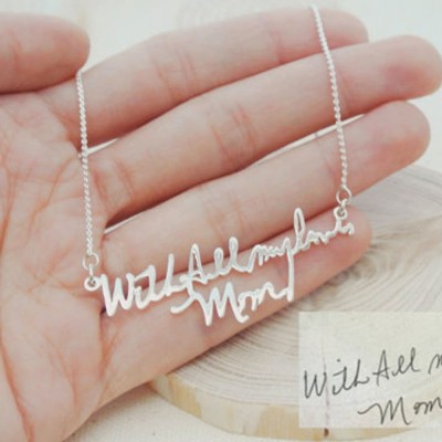 S925 Silver Personalized Handwriting Necklace