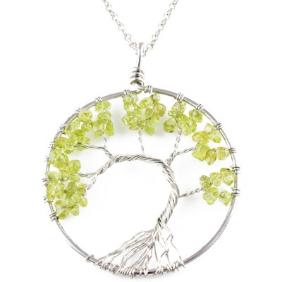 Tree Of Life Necklace Peridot- Necklaces For Women Tree Of Life Necklace Copper