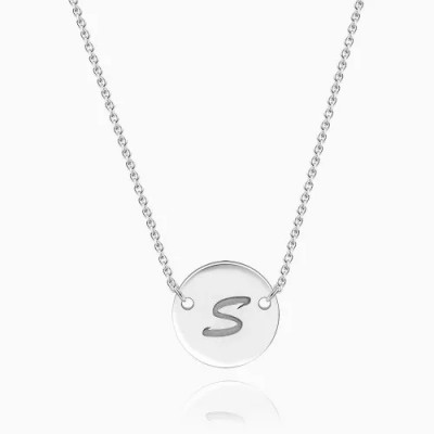 Engraved Coin Initial Necklace