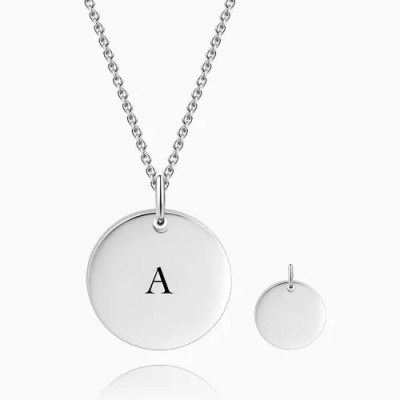 Initial Engraved Hang Tag Necklace