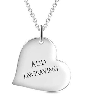 Engravable Heart Tag Necklace