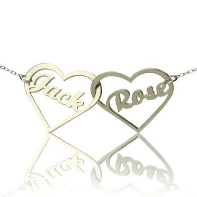 Double Heart Love  Name Necklace
