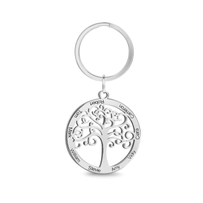 Family Tree Engraved Key Chain