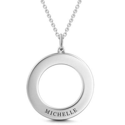 Engraved Disc Necklace