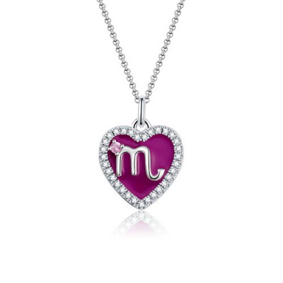 Scorpio - Personalised Heart Photo  Necklace