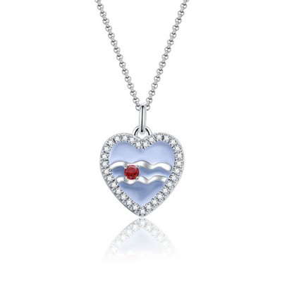 Aquarius - Personalised Heart Photo  Necklace