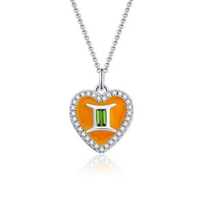 Gemini - Personalised Heart Photo  Necklace