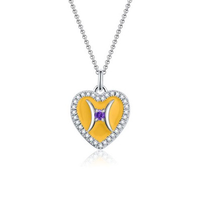 Pisces - Personalised Heart Photo  Necklace