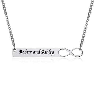 Infinity Personalised Coupon Name Necklace Bar Customized Name Necklace