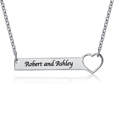 Personalized Coupon Name Necklace Bar Customized Necklace With Heart