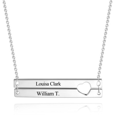 Engraved Double Bar Necklace