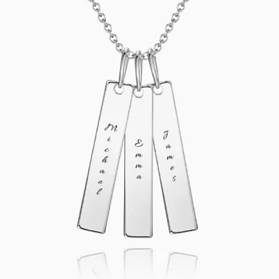 Personalised Bar Necklace Customized Name Engraving Gold Necklace Gifts