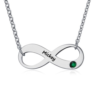 Infinity Name Necklace With Birthstones