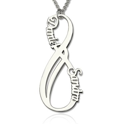 Custom Vertical Infinity Names Necklace