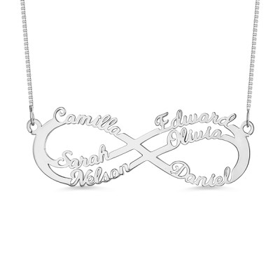 Personalised 6 Names Infinity Symbol Necklace