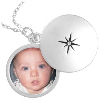 Silver Custom Round Photo Locket