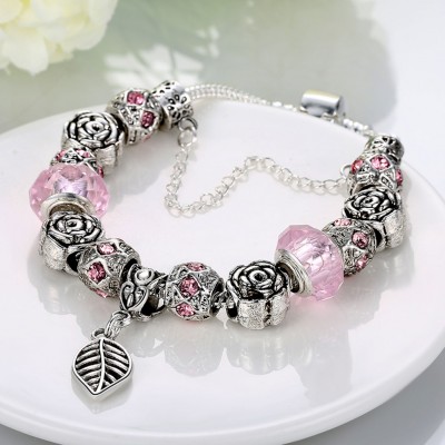 Pink Leaf Bracelet