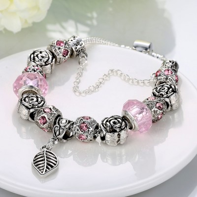 Pink Leaf Bracelet