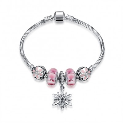 Snow and Flower Christmas Bracelet