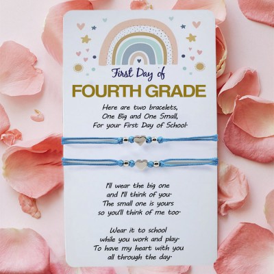 First Day of 4th Grade Back to School Bracelets For Mummy Daughter Son