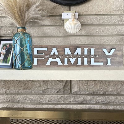 Personalised Mum Wood Sign Family Plaque With Name Engraving For Christmas's Day