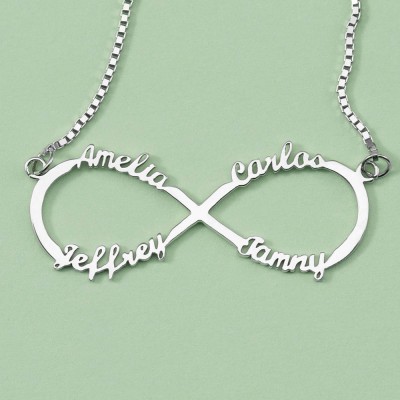 Personalised Infinity Name Necklace with 1-8 Names