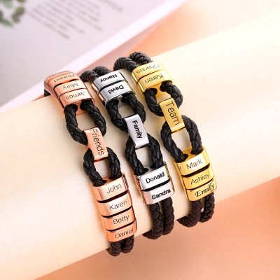 Men's Personalised Bead Name Bracelet For Him Gift