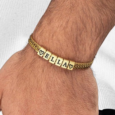 Personalised Men's Bracelet With Custom Beads For Husband Boyfriend Gifts
