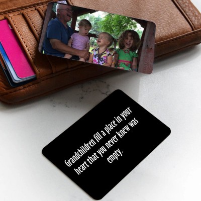 Personalised Metal Wallet Photo Card Love Note Anniversary Gift For Papa