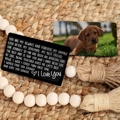 Personalised Metal Wallet Photo Card Love Note Memorial Gift For Pet