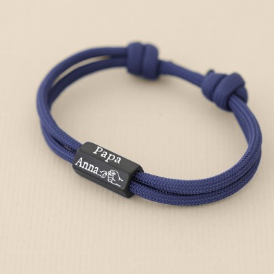 Personalised Men's Bracelet with Hexahedral Bead For Papa Gift Ideas