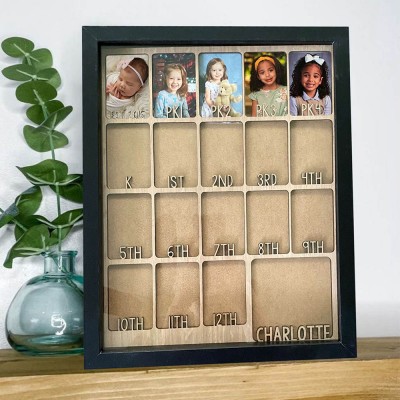 Personalised 3D Pre-K-12 School Years Photo Frame Display Back to School Gifts