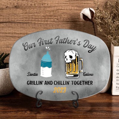 Personalised Our First Father's Day Together Platter For Dad Gift Ideas