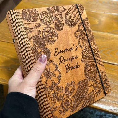 Custom Family Wooden Blank Binder Recipe Book For Mom Grandma Christmas Anniversary Gift Ideas