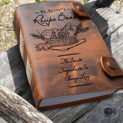 Personalised Family Heirloom Leather Recipe Cook Book For Mom Grandma Christmas Anniversary Gift Ideas