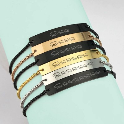Personalised Mama Bear Bracelet Cuff For Mum Grandma