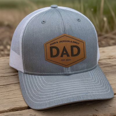 Personalised Dad Patch Hat with Custom Kids Names For Gift Ideas