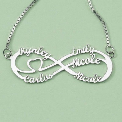 Personalised Infinity Name Necklace with 1-8 Names