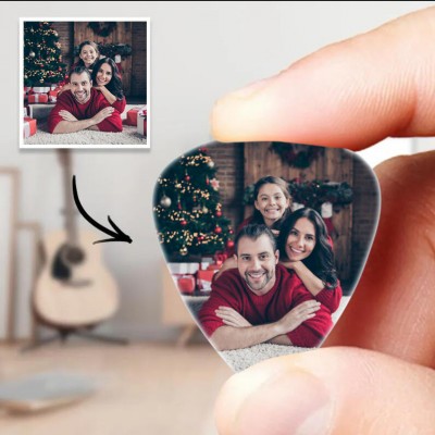 Personalised Guitar Pick with Photo For Family Gifts