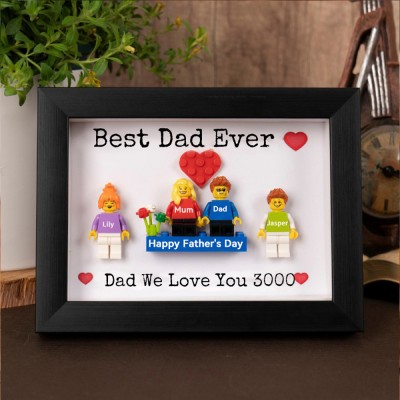 Personalised Tiny Figure With Frame and Brick For Dad Father's Day Gift Ideas
