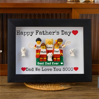 Personalised Tiny Figure With Frame and Brick For Dad Father's Day Gift Ideas