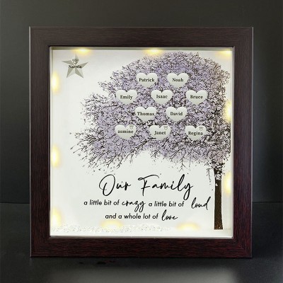 Personalised Family Tree Name Red Oak Frame Home Decor For Mother's Day Christmas