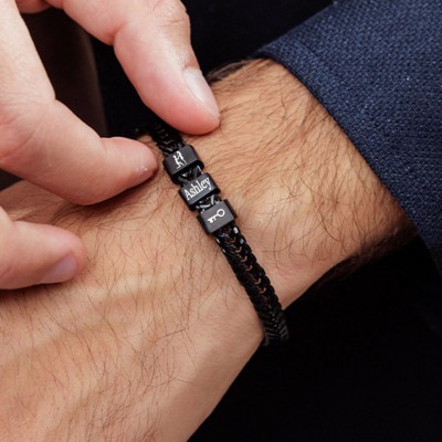 Personalised Men's Bracelet With Custom Beads For Valentine's Day Gifts