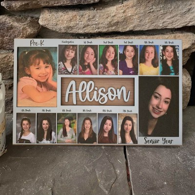 Personalised 3D Pre-K-12 School Years Photo Frame Display Back to School Gifts