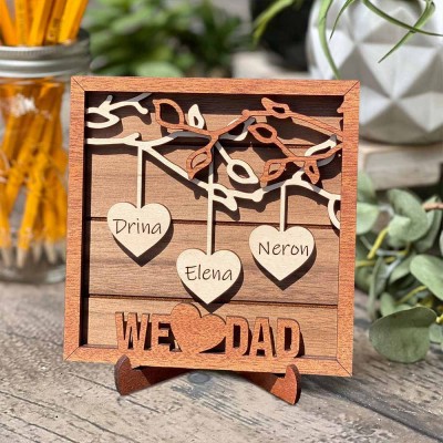 Personalised Family Tree Sign With Kids Name Engraved Home Decor For Mother's Day Christmas Anniversary