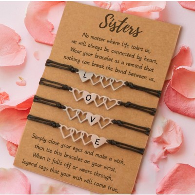 Personalised Best Friend Sister Friendship Bracelets For 4