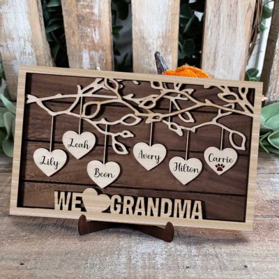 Personalised Family Tree Sign With Name Engraved Home Decor Anniversary Christmas Day Gift Ideas