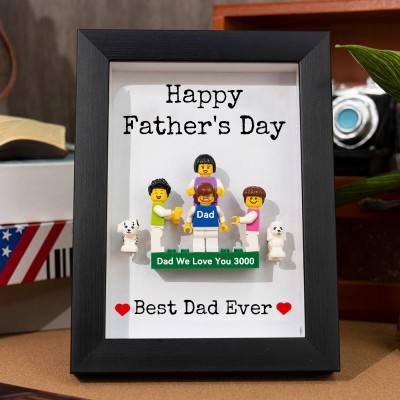 Personalised Tiny Figure With Frame and Brick For Dad Father's Day Gift Ideas